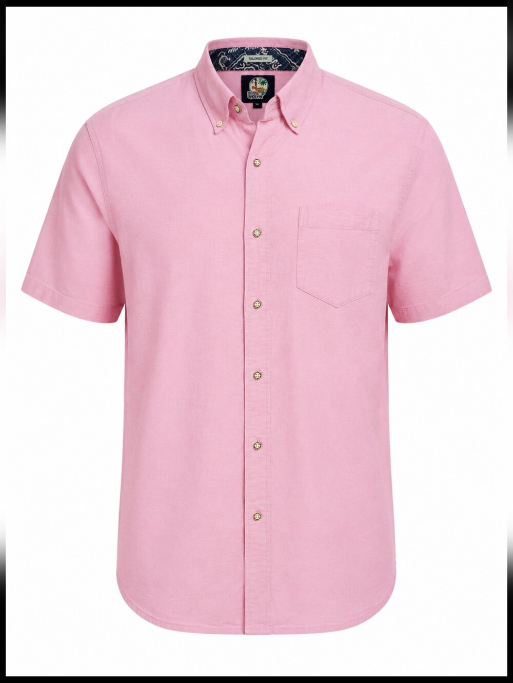 Reyn Spooner Pink Tailored Fit Button Down Shirt XL Oxford Stretch Short Sleeve